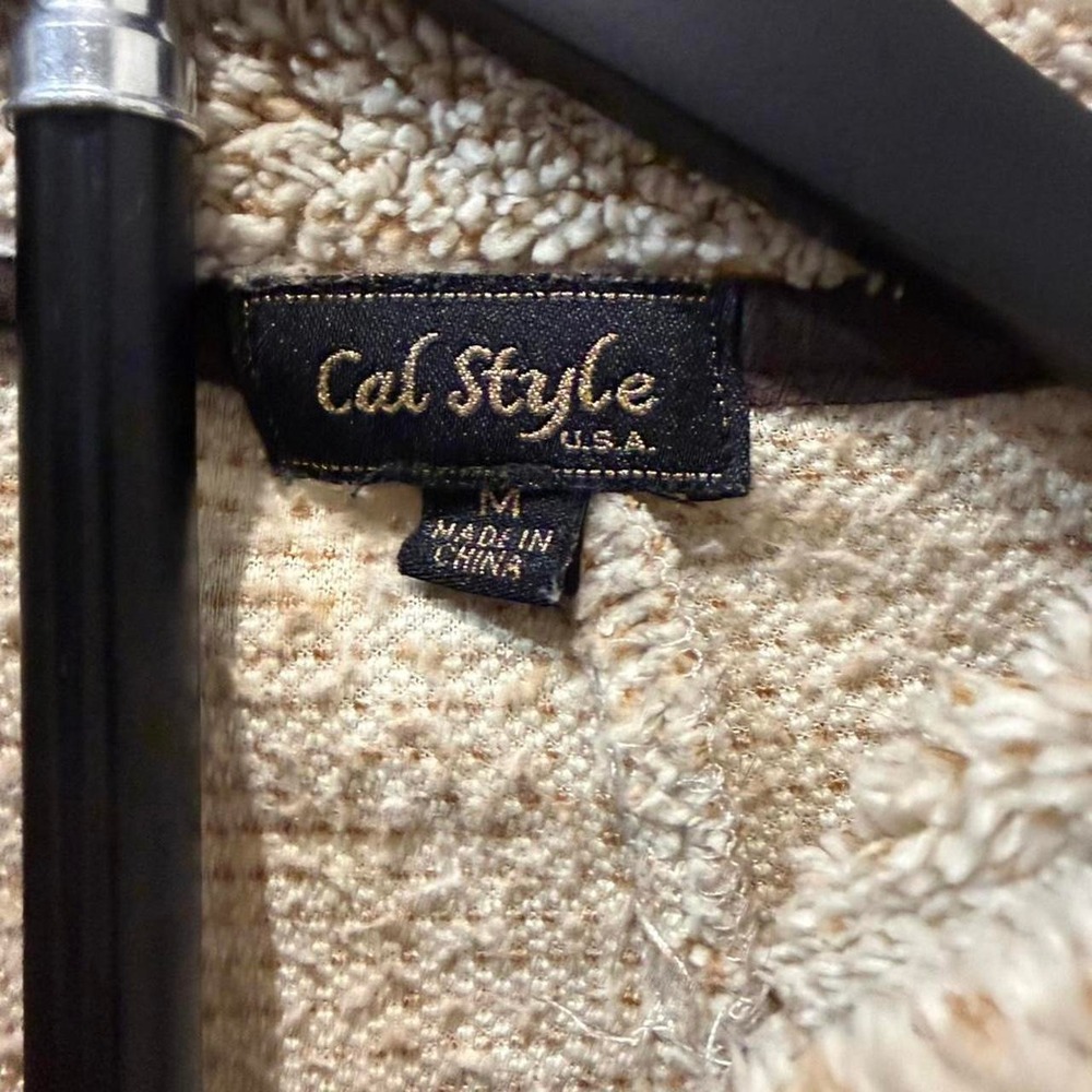 Cream Sherpa Quarter Zip Size M - Picture 2 of 3